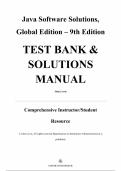 Test Bank & Solutions Manual — Java Software Solutions, Global Edition, 9th Edition — John Lewis & William Loftus — ISBN 9781292221748 — Latest Update 2025/2026 — (All Chapters Covered 1–13)