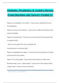 Orthotics&comma; Prosthetics&comma; & Assistive Devices Exam Questions and Answers Graded A&plus;