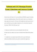 National and UST Mortgage Practice Exam 2 Questions and Answers Graded A&plus;