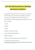 ACC 281 Final Exam Review Questions and Answers Graded A&plus;