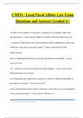 CMFO - Local Fiscal Affairs Law Exam Questions and Answers Graded A&plus;