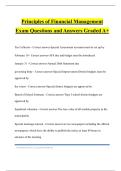 Principles of Financial Management Exam Questions and Answers Graded A&plus;