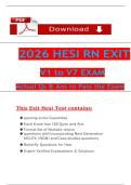 2026 HESI RN EXIT V1 to V7 EXAM Actual Qs & Ans to Pass the Exam