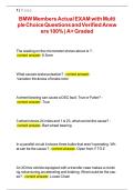 BMW Members Actual EXAM with Multiple Choice Questions and Verified Answers 100- 