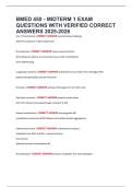 BMED 450 - MIDTERM 1 EXAM QUESTIONS WITH VERIFIED CORRECT ANSWERS 2025-2026