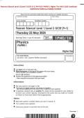 Pearson Edexcel Level 1&sol;Level 2 GCSE &lpar;9&ndash;1&rpar; PHYSICS PAPER 1 Higher Tier MAY 2025 Combined QUESTION PAPER And MARK SCHEME 