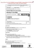 Pearson Edexcel Level 3 GCE PHYSICS Advanced PAPER 2&colon; Advanced Physics II JUNE 2025 Combined QUESTION PAPER And MARK SCHEME 