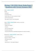 Biology 1108 &lpar;KSU&rpar; Study Guide Exam 3 Questions with Correct Answers 2025-2026&period;