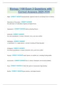 Biology 1108 Exam 2 Questions with Correct Answers 2025-2026&period;