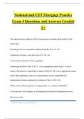 National and UST Mortgage Practice Exam 4 Questions and Answers Graded A&plus;