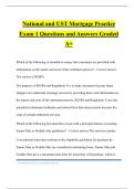 National and UST Mortgage Practice Exam 1 Questions and Answers Graded A&plus;