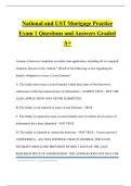 National and UST Mortgage Practice Exam 1 Questions and Answers Graded A&plus;