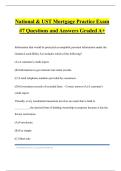 National & UST Mortgage Practice Exam &num;7 Questions and Answers Graded A&plus;