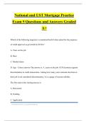 National and UST Mortgage Practice Exam 5 Questions and Answers Graded A&plus;