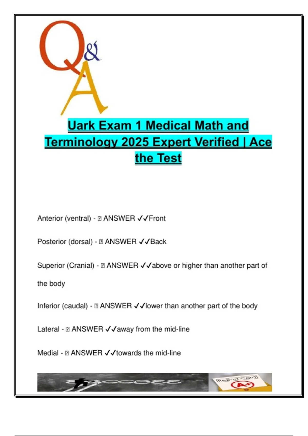 Medical Math and Terminology – 100 Exam Questions on Anatomy, Prefixes ...
