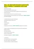 BIOL 202 MIDTERM REVIEW QUESTIONS WITH CORRECT ANSWERS 2025-2026