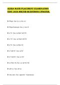 ALEKS MATH PLACEMENT EXAMINATION TEST 2026 SOLVED QUESTIONS UPDATED