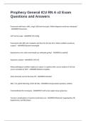 Prophecy General ICU RN A v2 Exam Questions and Answers