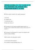 APPLIED ALGEBRA C957 WGU EXAMS SET OF FULL QUESTIONS AND ANSWERS FOR A GUARANTEED GRADE A&plus; IN 2026