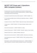 NCCPT CPT Exam part 1 Questions With Complete Answers
