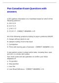 Pan Canadian Exam Questions with answers