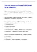 Vascular ultrasound exam QUESTIONS WITH ANSWERS