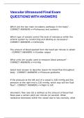 Vascular Ultrasound Final Exam QUESTIONS WITH ANSWERS&period;