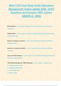 WGU C215 Final Study Guide Operations Management &lpar;Latest update 2026- 2027&rpar; Questions and Answers 100&percnt; Correct &lbrace;GRADE A&rcub; -WGU