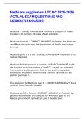 Medicare supplement LTC NC 2025-2026 ACTUAL EXAM QUESTIONS AND VERIFIED ANSWERS