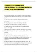 ATI PEDIATRICS EXAM PREP CERTIFICATION EVALUATION BUNDLED EXAMS 2026 100&percnt; CORRECT