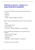 RAD1125 - Exam One - Chapters 1-6 QUESTIONS WITH ANSWERS