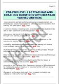 PGA PGM LEVEL 1 3&period;0 TEACHING AND  COACHING QUESTIONS WITH DETAILED  VERIFIED ANSWERS