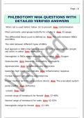 PHLEBOTOMY NHA QUESTIONS WITH  DETAILED VERIFIED ANSWERS