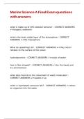 Marine Science A Final Exam questions with answers