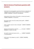 Marine Science Final Exam question with answers