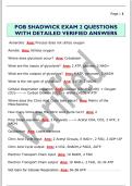 POB SHADWICK EXAM 2 QUESTIONS  WITH DETAILED VERIFIED ANSWERS 