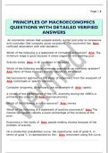 PRINCIPLES OF MACROECONOMICS  QUESTIONS WITH DETAILED VERIFIED  ANSWERS 