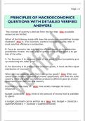 PRINCIPLES OF MACROECONOMICS  QUESTIONS WITH DETAILED VERIFIED  ANSWERS 
