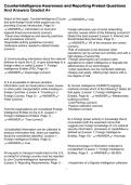 Counterintelligence Awareness and Reporting Pretest Questions And Answers Graded A&plus;
