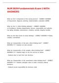 NUR 3029 Fundamentals Exam 1 WITH ANSWERS