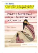 Test Bank for Maternal Child Nursing Care 3rd Canadian Edition by Lisa Keenan-Lindsay&comma; Nicola Chalmers & Dianne Hevey 2025&sol;2026 &vert;All Chapters &comma;  Complete Exam Questions&comma; Answers&comma; and Study Guide &lpar;PDF Download&rpar;