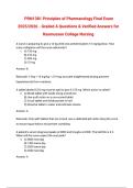  PRN1381 Principles of Pharmacology Final Exam 2025&sol;2026 - Graded A Questions & Verified Answers for Rasmussen College Nursing