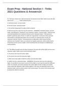 Exam Prep - National Section I - Trebs 2021 Questions & Answers