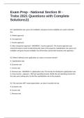 Exam Prep - National Section III - Trebs 2021 Questions with Complete Solutions