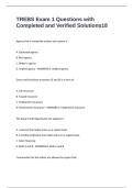 TREBS Exam 1 Questions with Completed and Verified Solutions