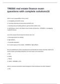 TREBS real estate finance exam questions with complete solutions