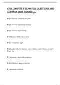 CNA CHAPTER 8 EXAM FULL QUESTIONS AND ANSWERS 2026 GRADED A&plus;