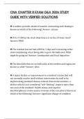 CNA CHAPTER 8 EXAM Q&A 2026 STUDY GUIDE WITH VERIFIED SOLUTIONS