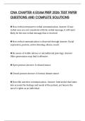 CNA CHAPTER 4 EXAM PREP 2026 TEST PAPER QUESTIONS AND COMPLETE SOLUTIONS