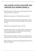 CNA CHAPTER 5 ACTUAL EXAM SCRIPT 2026 QUESTIONS WITH ANSWERS GRADED A&plus;